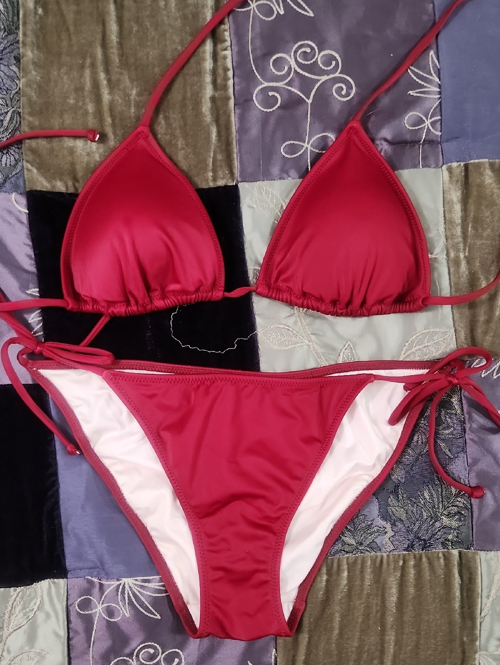 Victoria's Secret The Teeny Bikini Set- Burgundy Triangle String - Women's Swim